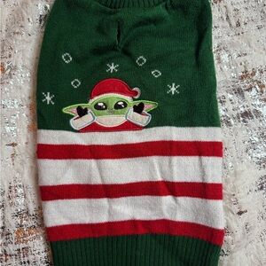 Disney Grogu Star Wars Mandalorian Size S Pet Dog Ugly Christmas Sweater Green